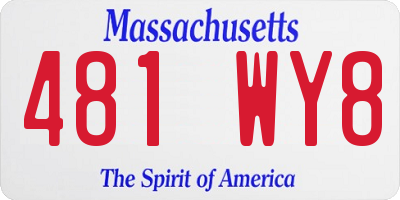 MA license plate 481WY8