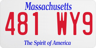 MA license plate 481WY9