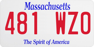 MA license plate 481WZ0