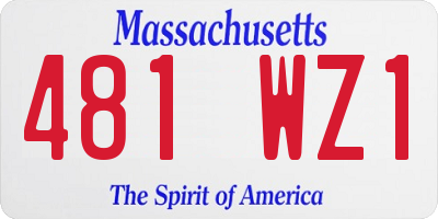 MA license plate 481WZ1