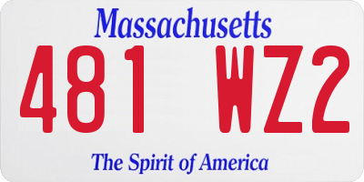 MA license plate 481WZ2