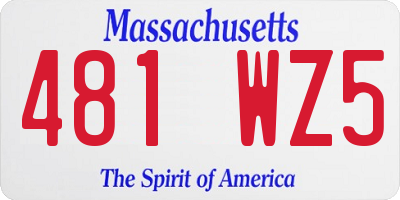 MA license plate 481WZ5