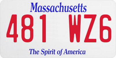 MA license plate 481WZ6