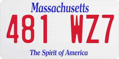 MA license plate 481WZ7