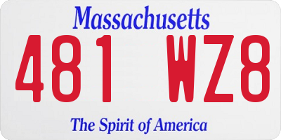 MA license plate 481WZ8