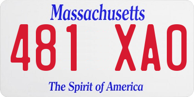 MA license plate 481XA0