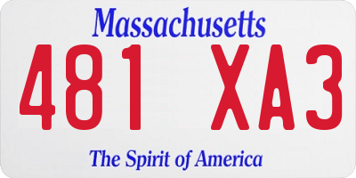 MA license plate 481XA3