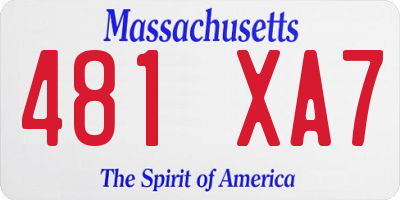 MA license plate 481XA7