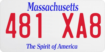 MA license plate 481XA8