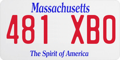 MA license plate 481XB0