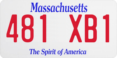 MA license plate 481XB1