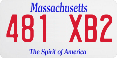MA license plate 481XB2