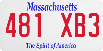 MA license plate 481XB3