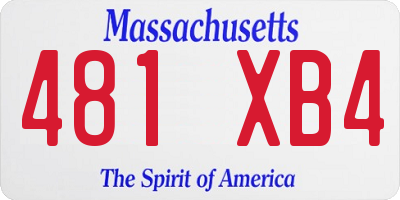 MA license plate 481XB4