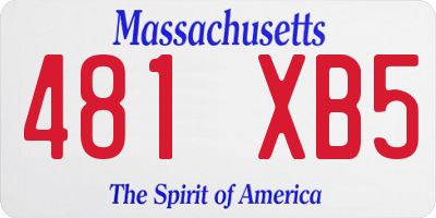 MA license plate 481XB5
