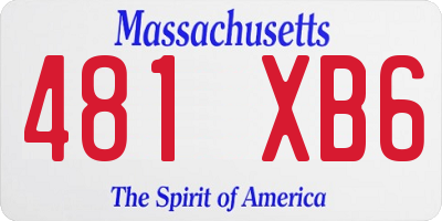 MA license plate 481XB6