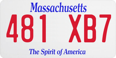 MA license plate 481XB7
