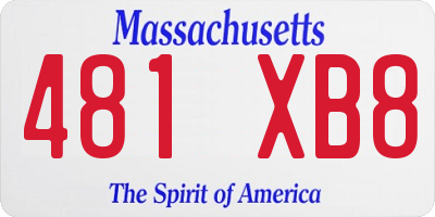 MA license plate 481XB8