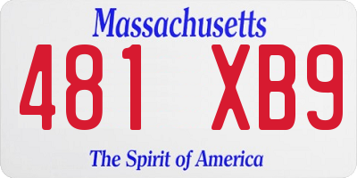 MA license plate 481XB9