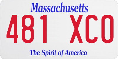 MA license plate 481XC0
