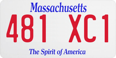 MA license plate 481XC1