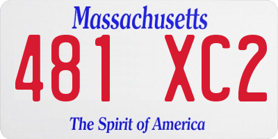 MA license plate 481XC2