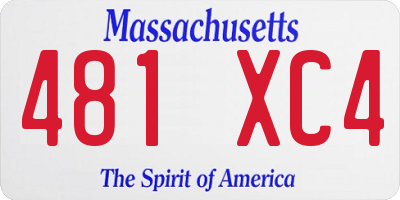 MA license plate 481XC4