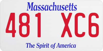 MA license plate 481XC6