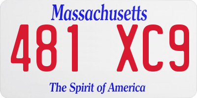 MA license plate 481XC9