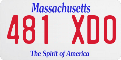 MA license plate 481XD0