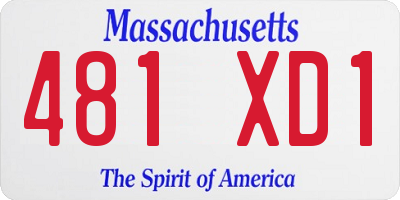 MA license plate 481XD1
