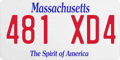 MA license plate 481XD4