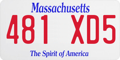 MA license plate 481XD5