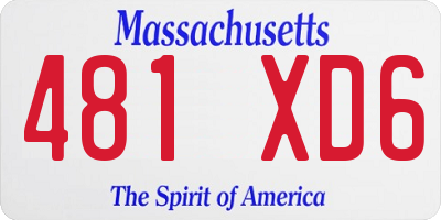 MA license plate 481XD6