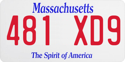 MA license plate 481XD9