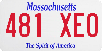 MA license plate 481XE0