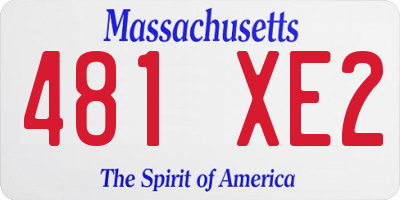 MA license plate 481XE2