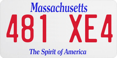 MA license plate 481XE4