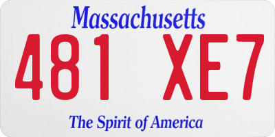 MA license plate 481XE7
