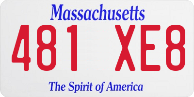 MA license plate 481XE8