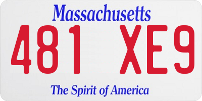 MA license plate 481XE9