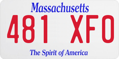 MA license plate 481XF0