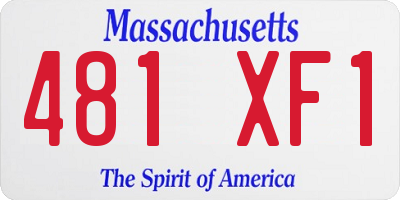 MA license plate 481XF1