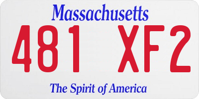 MA license plate 481XF2