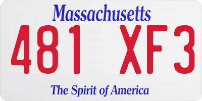 MA license plate 481XF3