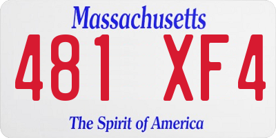 MA license plate 481XF4