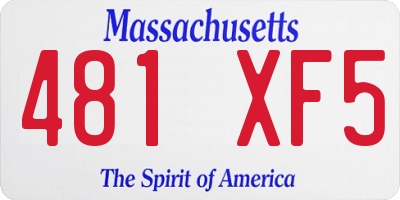 MA license plate 481XF5