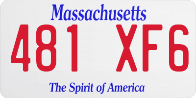 MA license plate 481XF6