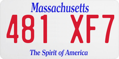 MA license plate 481XF7