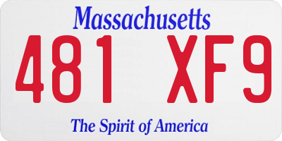 MA license plate 481XF9